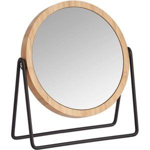 Vanity Mirror with Bamboo Rim - 1X/5X Magnification